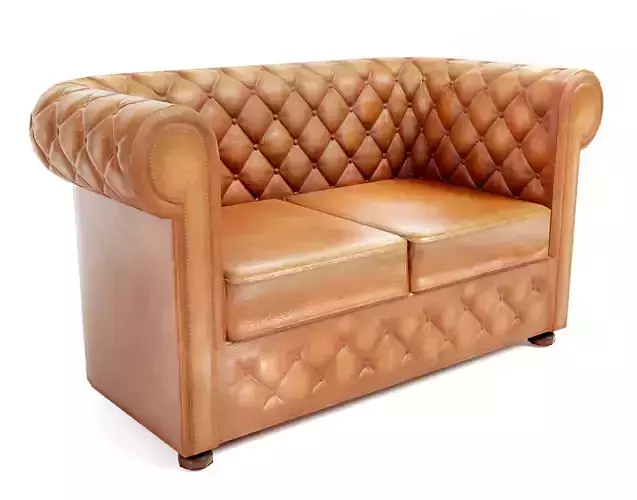 armchairB used leather az9  Low-poly 3D model