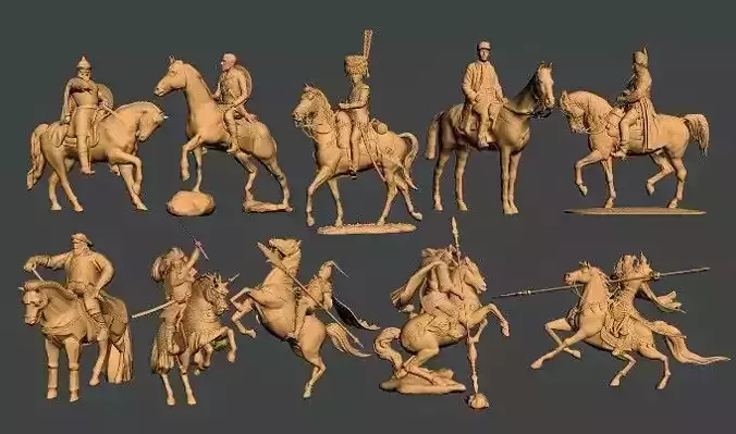 Knights 3D Model russian cavalry