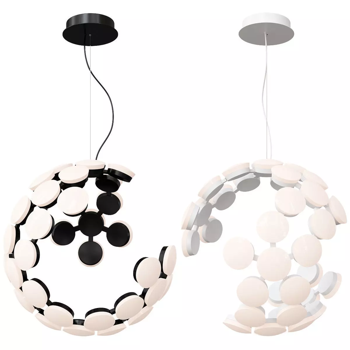 Moon LED Chandelier 3D model_0