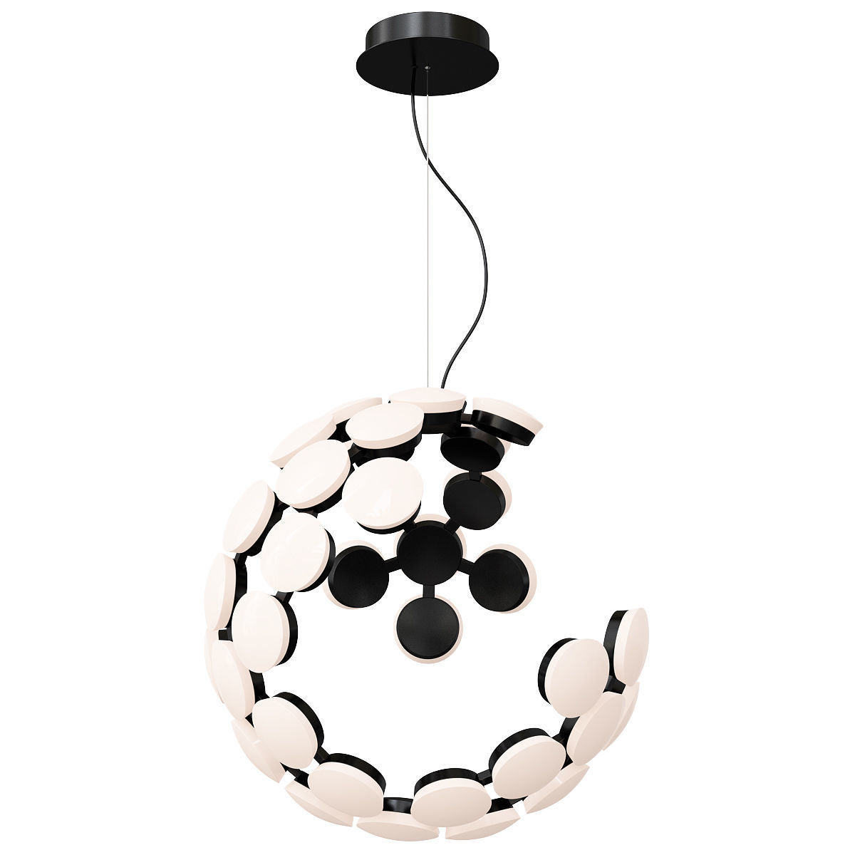 Moon LED Chandelier 3D model_1