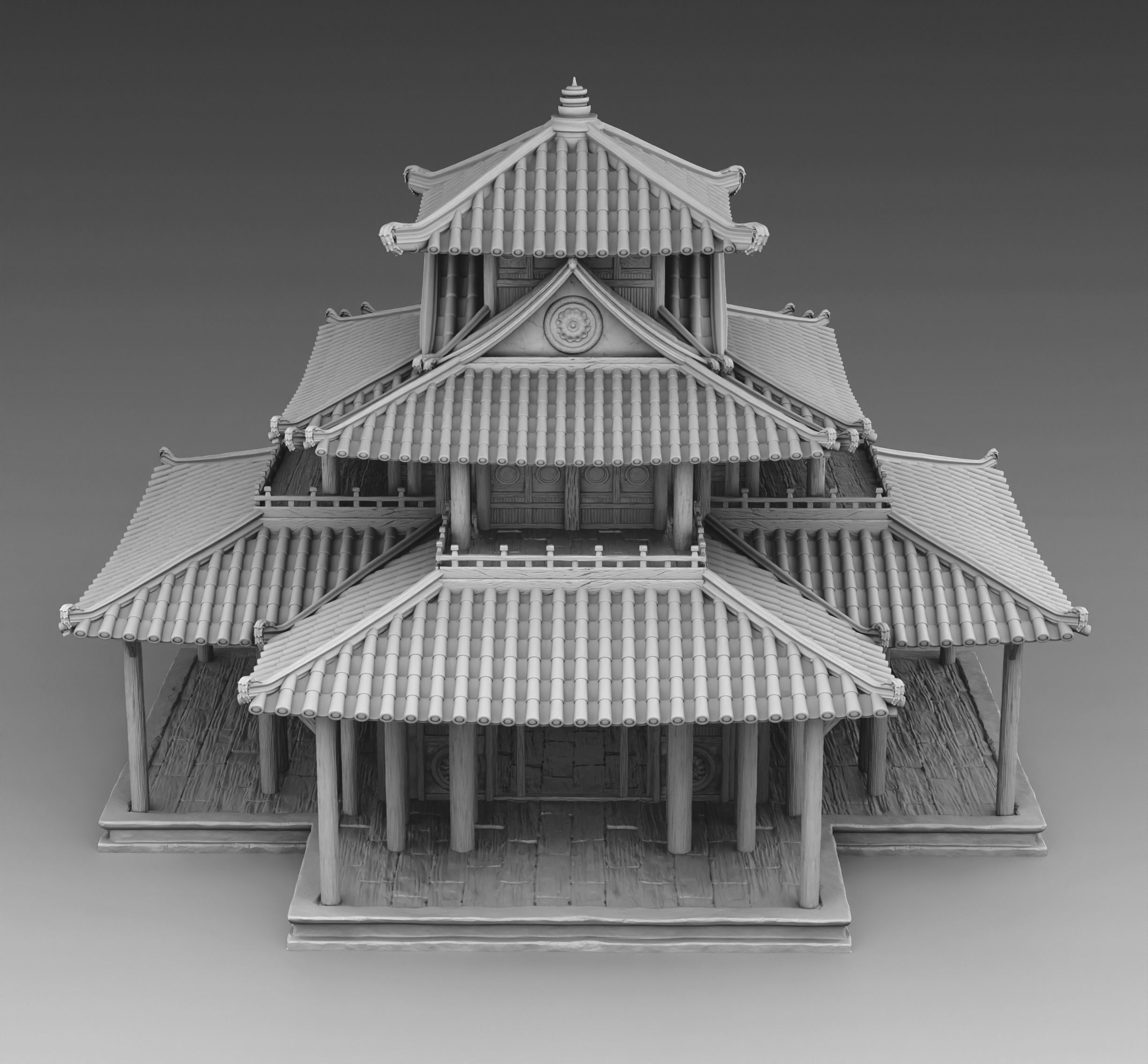 Chinese temple 3D print model_1