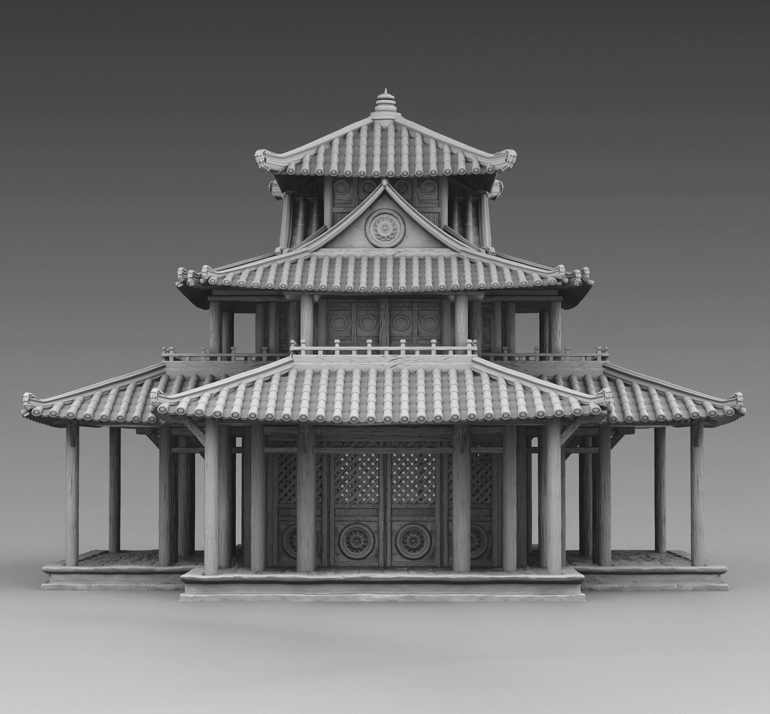 Chinese temple 3D print model_2