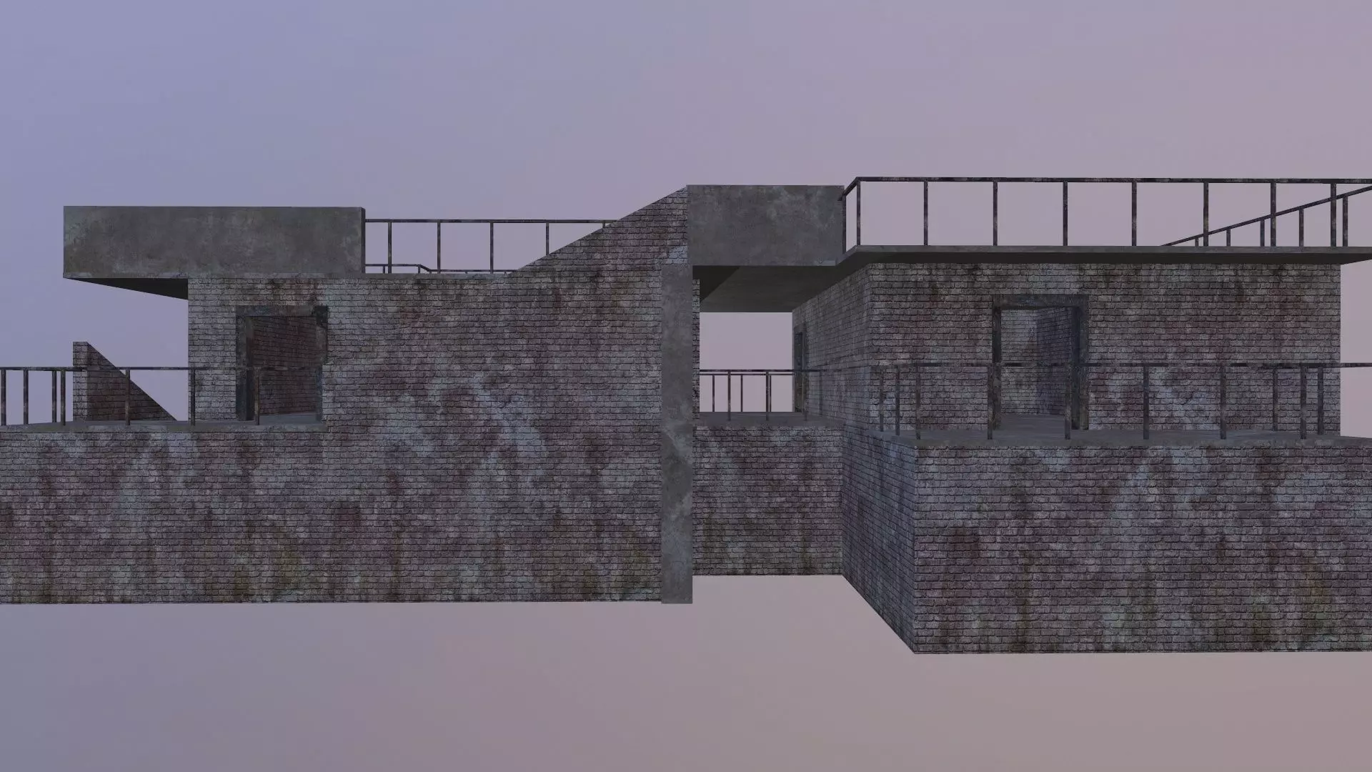 Old uninhabited rustic structure Low-poly 3D model_0