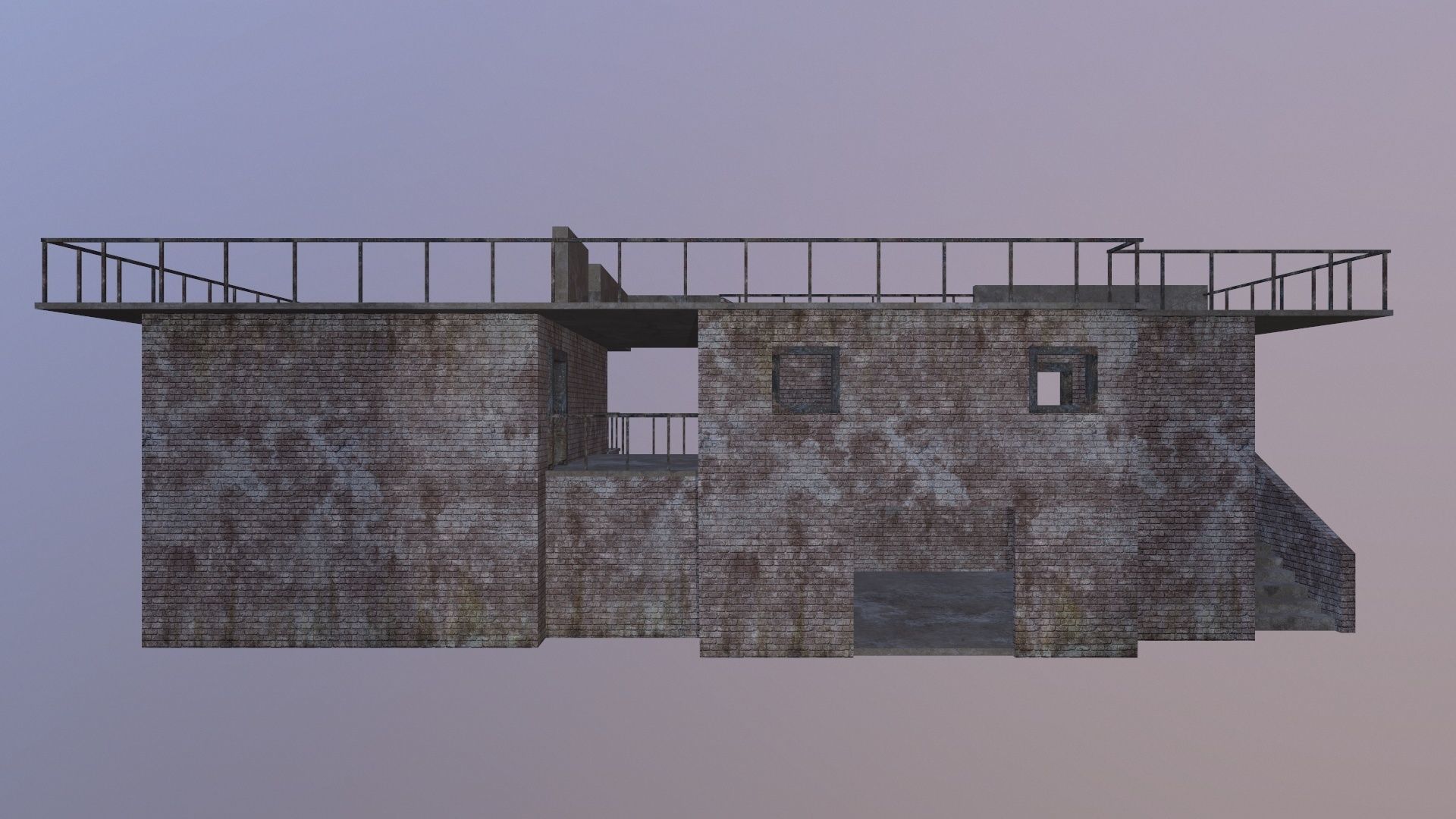 Old uninhabited rustic structure Low-poly 3D model_1