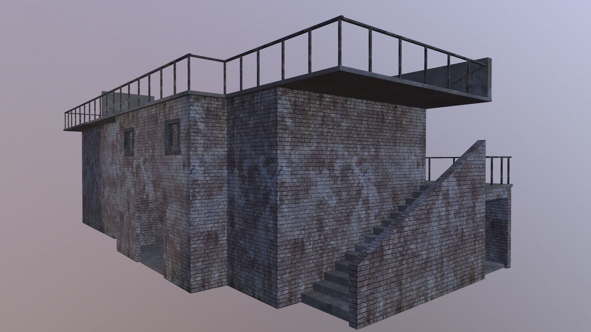 Old uninhabited rustic structure Low-poly 3D model_4