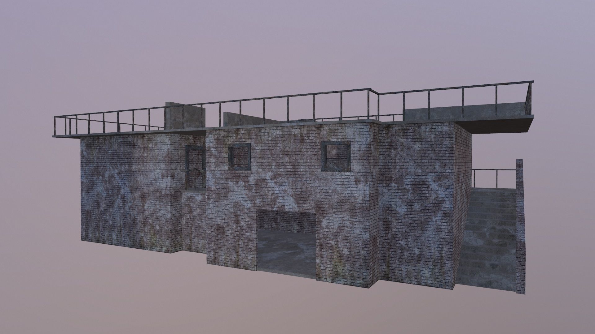 Old uninhabited rustic structure Low-poly 3D model_6