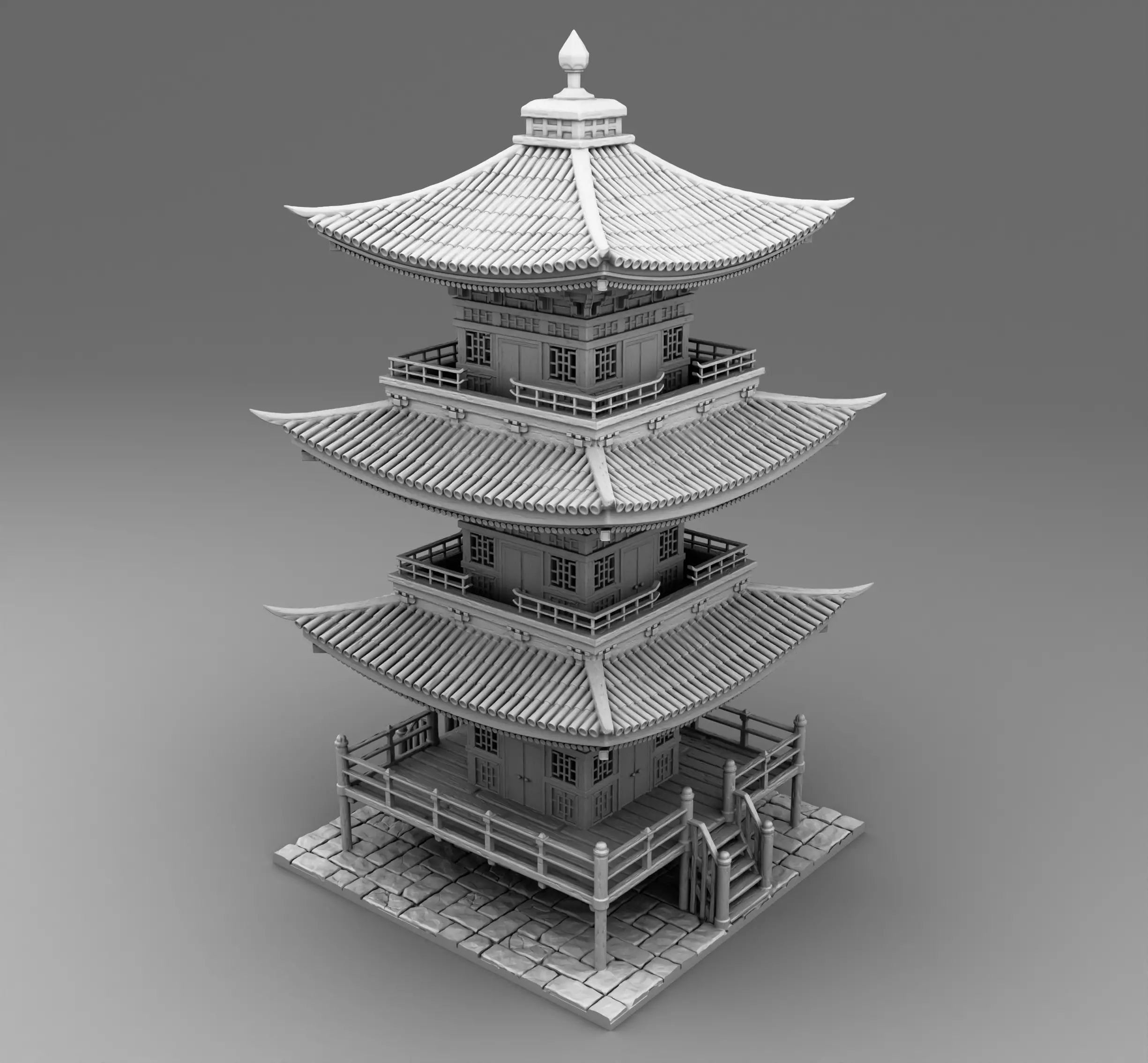High chinese temple 3D print model_0