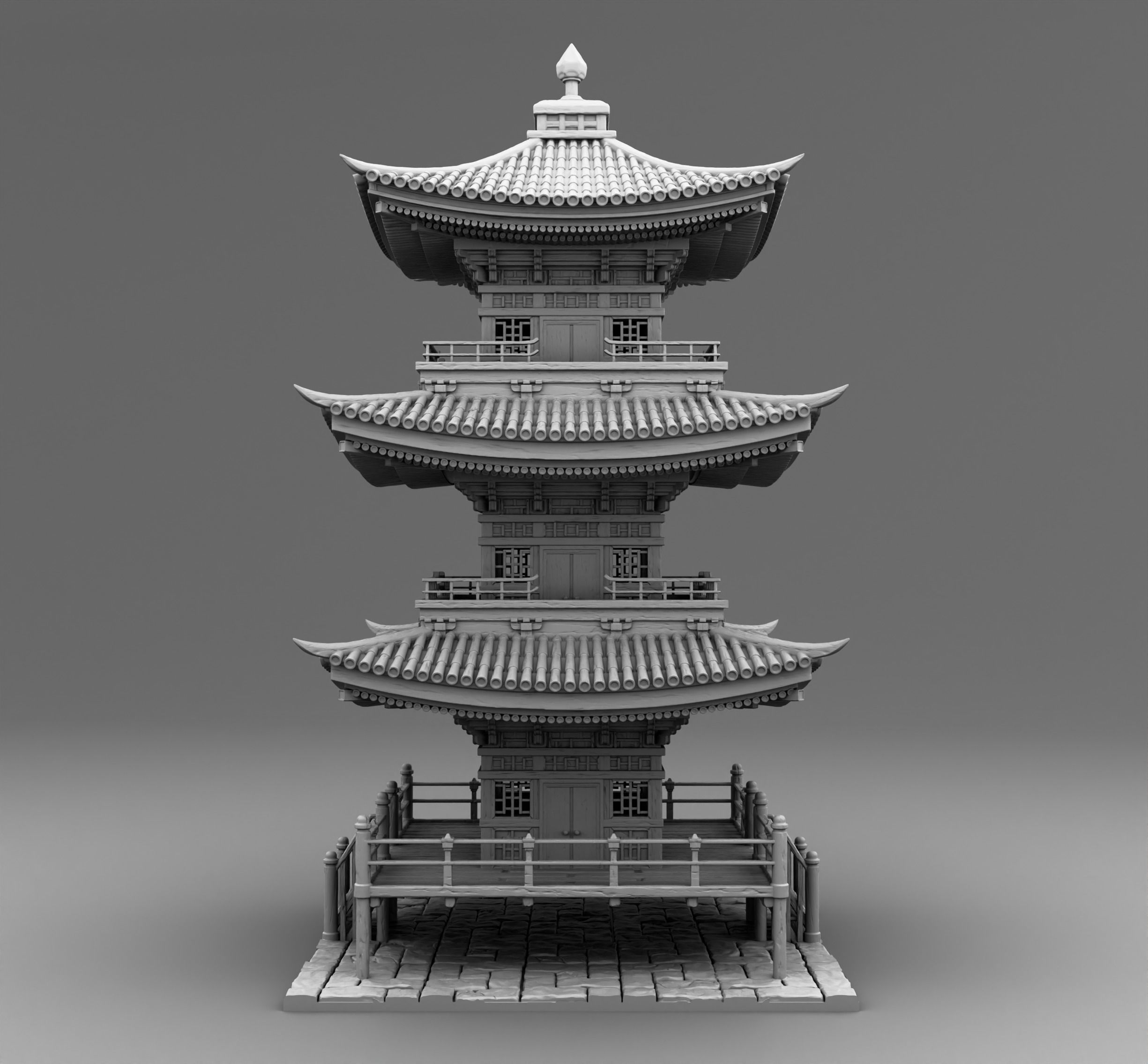 High chinese temple 3D print model_1