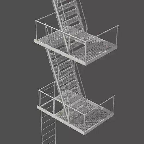 Fire Escape Stair 3D model