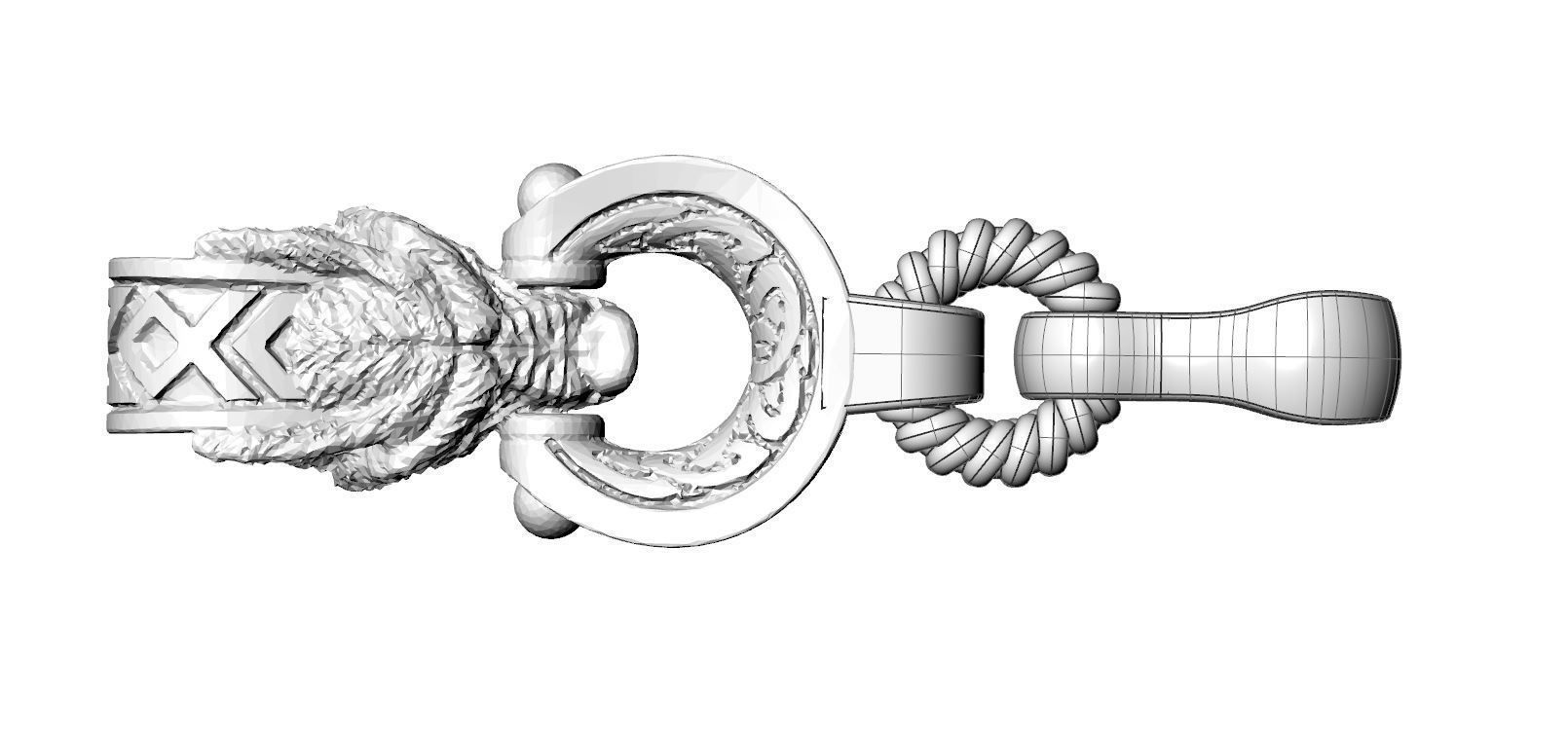 wolf bracelet 3D print model_2