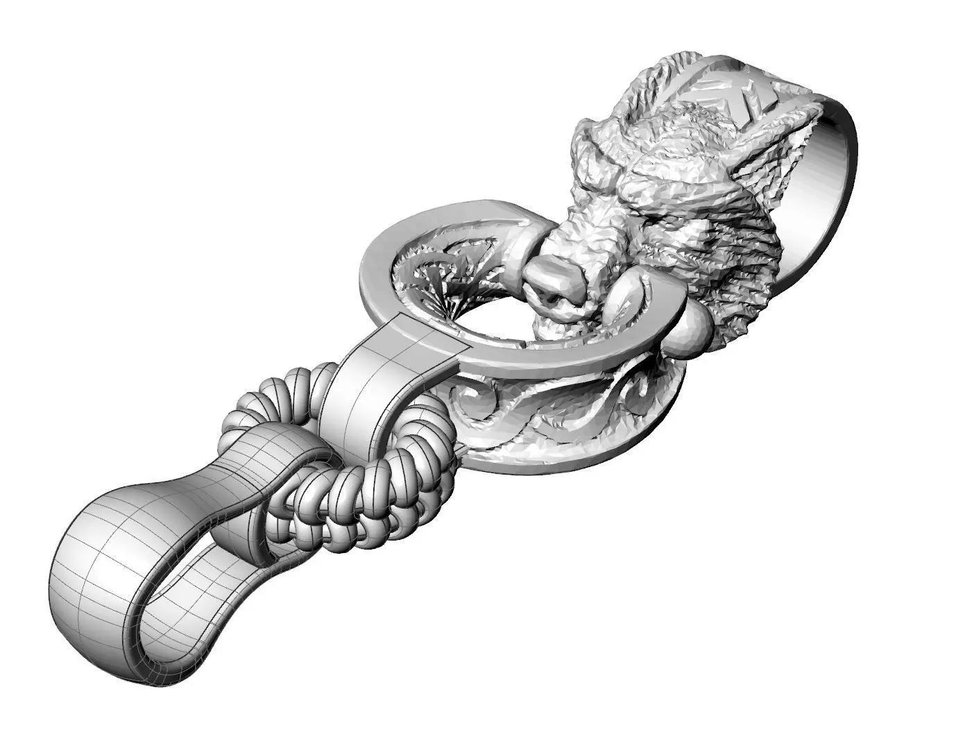 wolf bracelet 3D print model_0