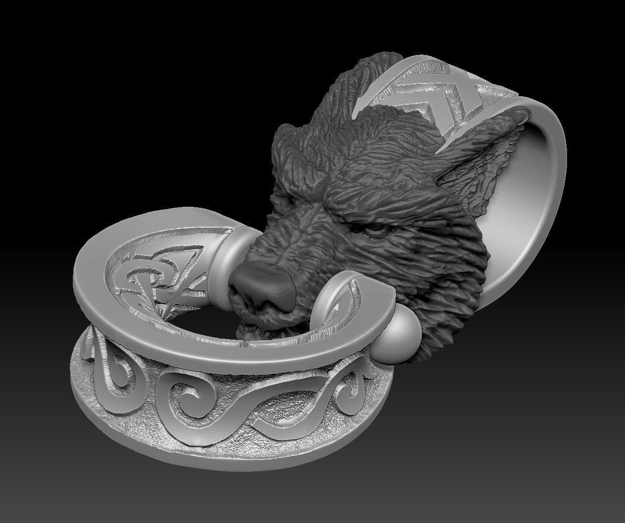 wolf bracelet 3D print model_3