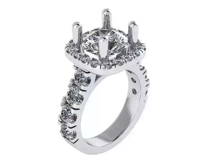Square Halo Diamond Ring 0886