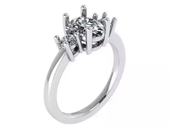Oval Diamond Basket Setting Ring 0892