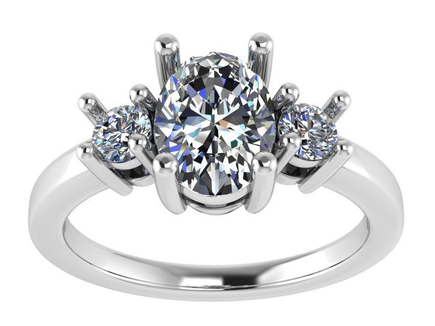 Oval Diamond Basket Setting Ring 0892 3D print model_2