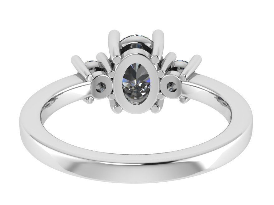 Oval Diamond Basket Setting Ring 0892 3D print model_3
