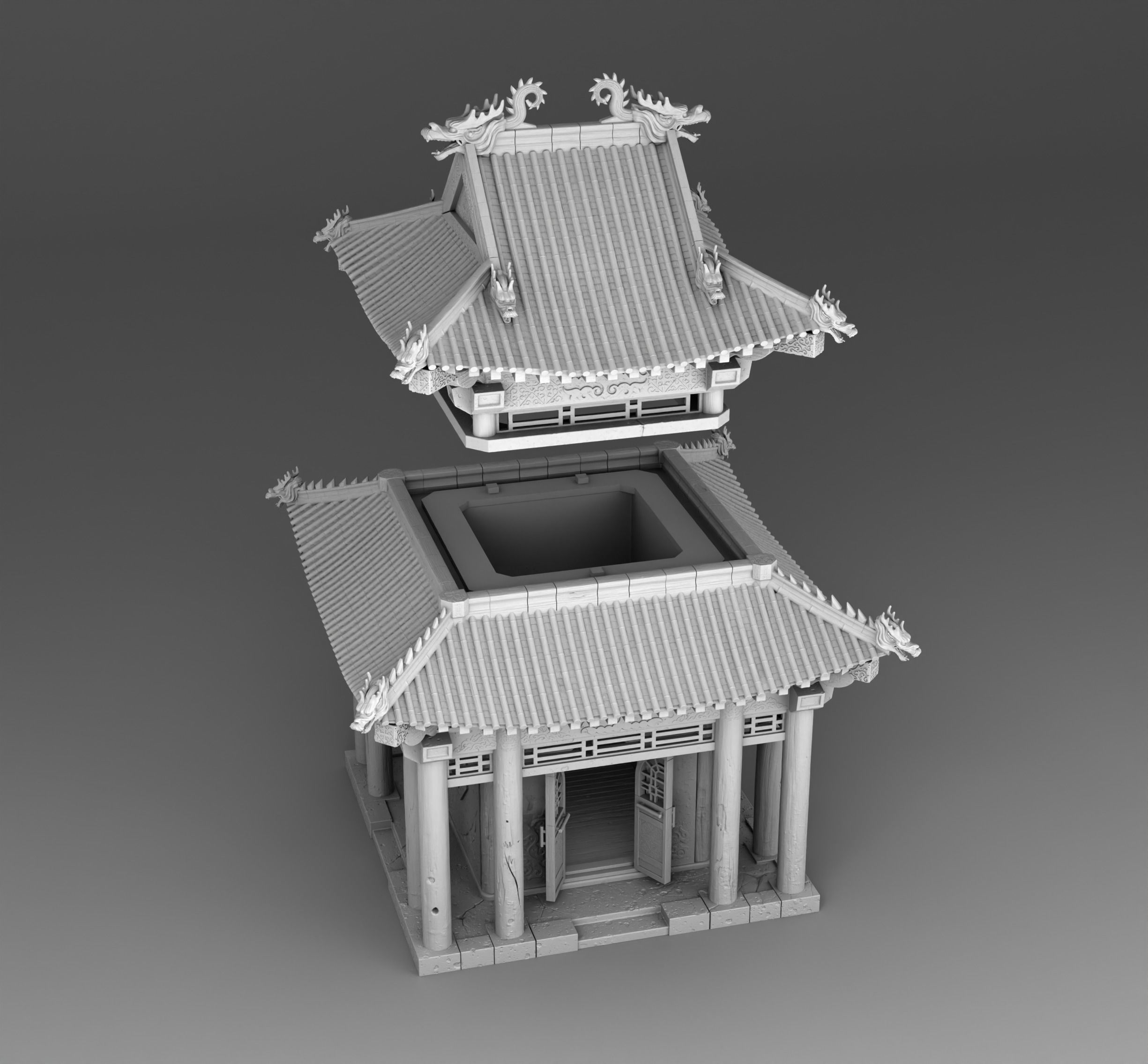 Mini chinese house 3D print model_2
