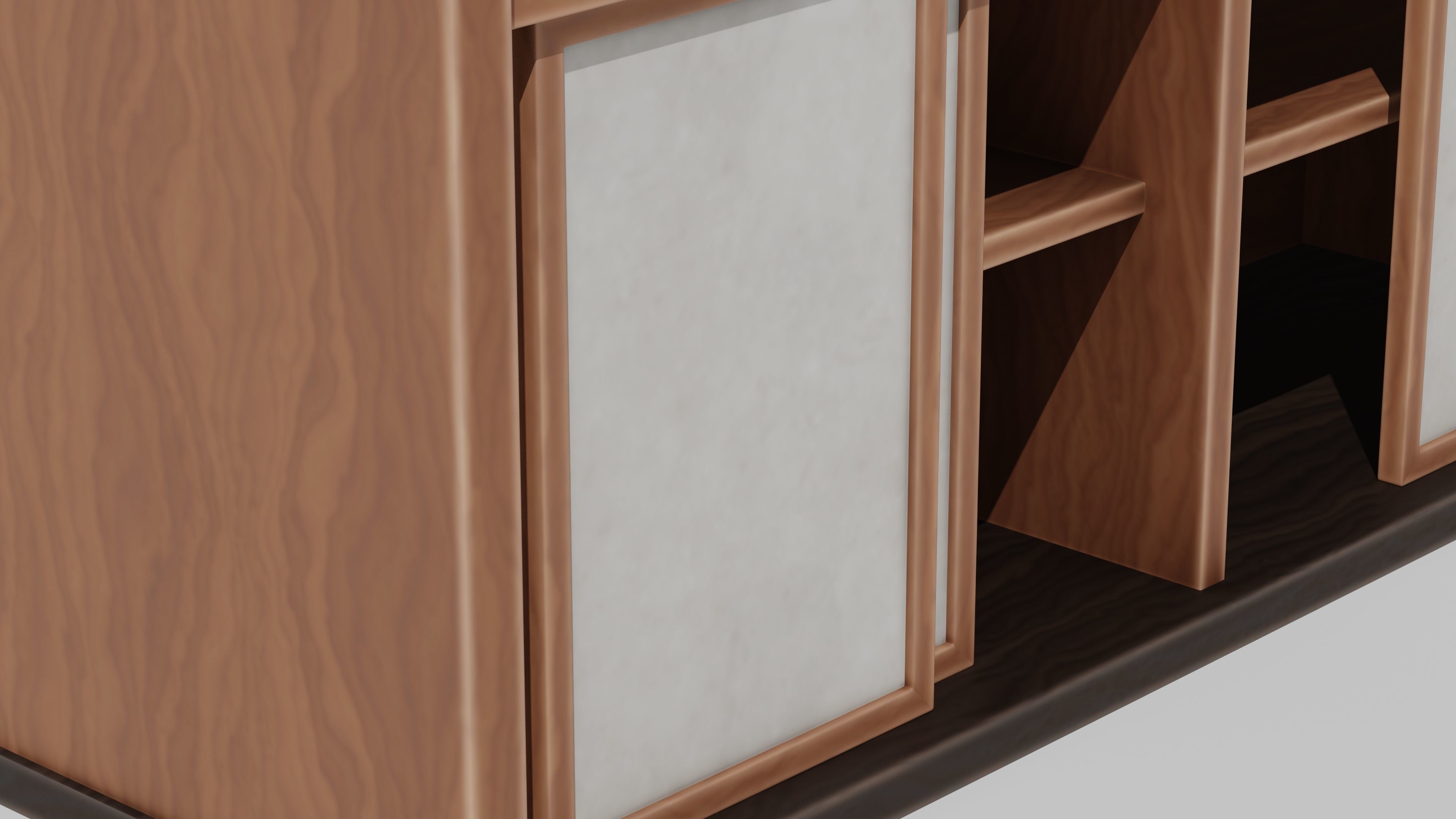 Japanese Furniture Kit - Cupboard Low-poly 3D model_2