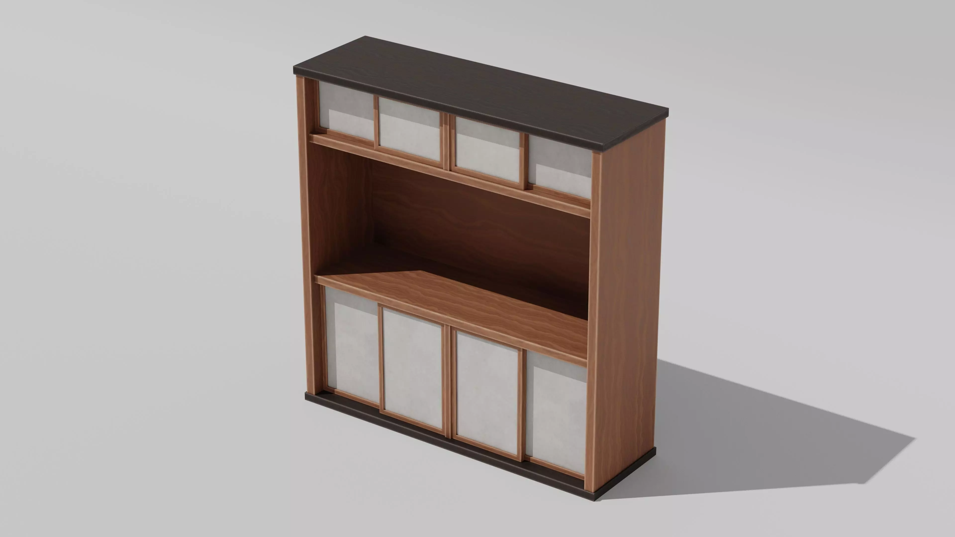 Japanese Furniture Kit - Cupboard Low-poly 3D model_0