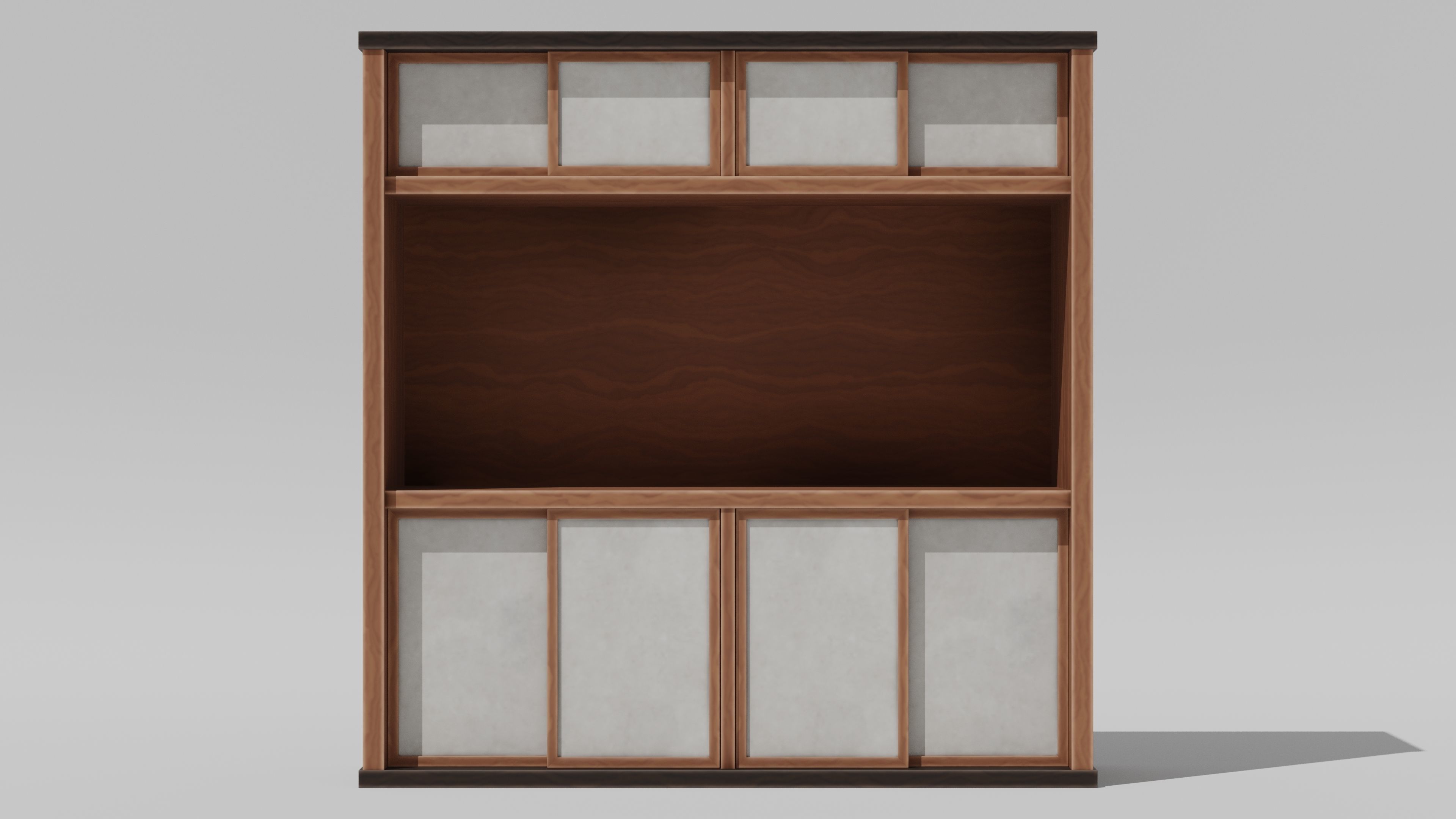 Japanese Furniture Kit - Cupboard Low-poly 3D model_5