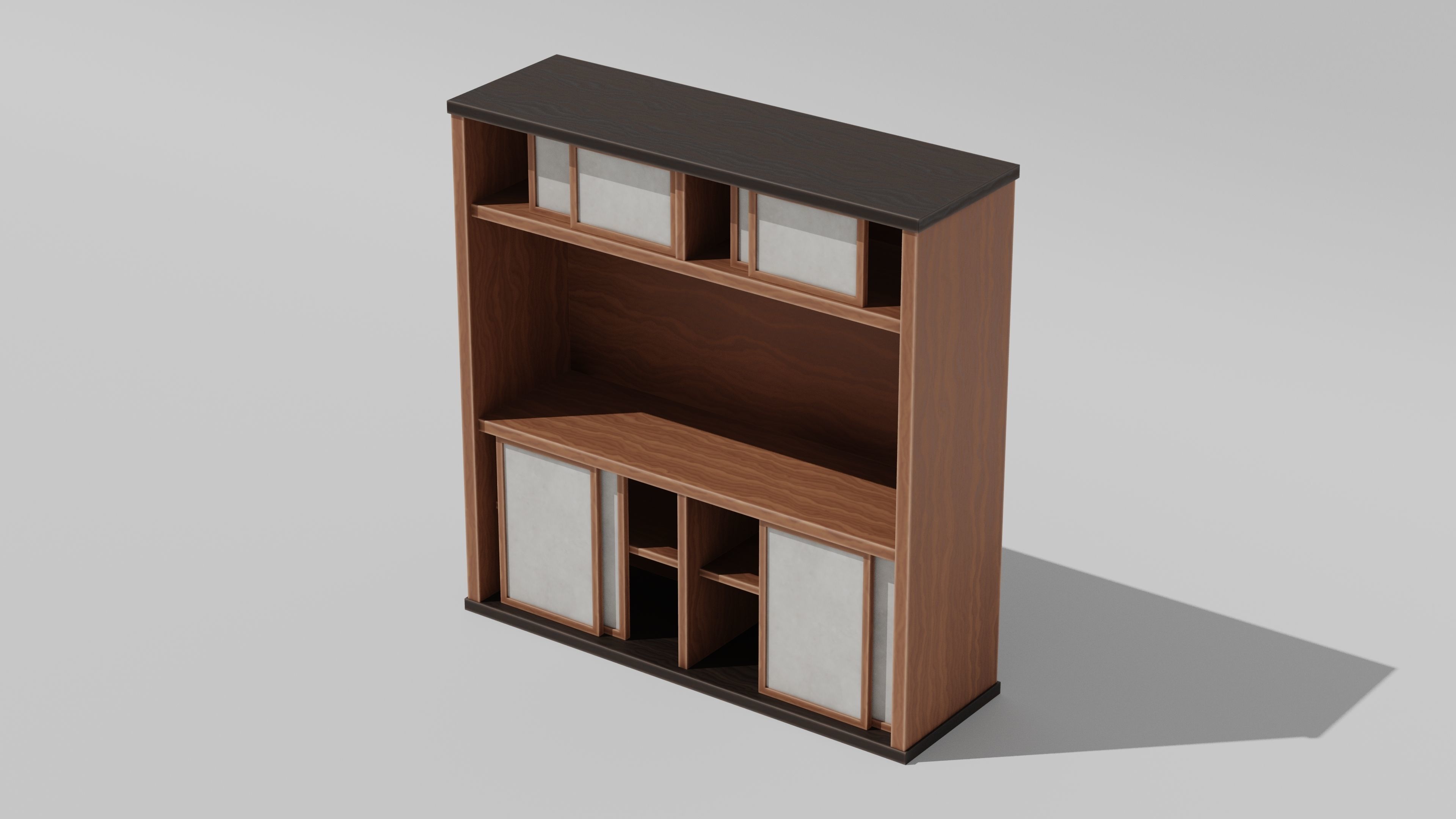 Japanese Furniture Kit - Cupboard Low-poly 3D model_1