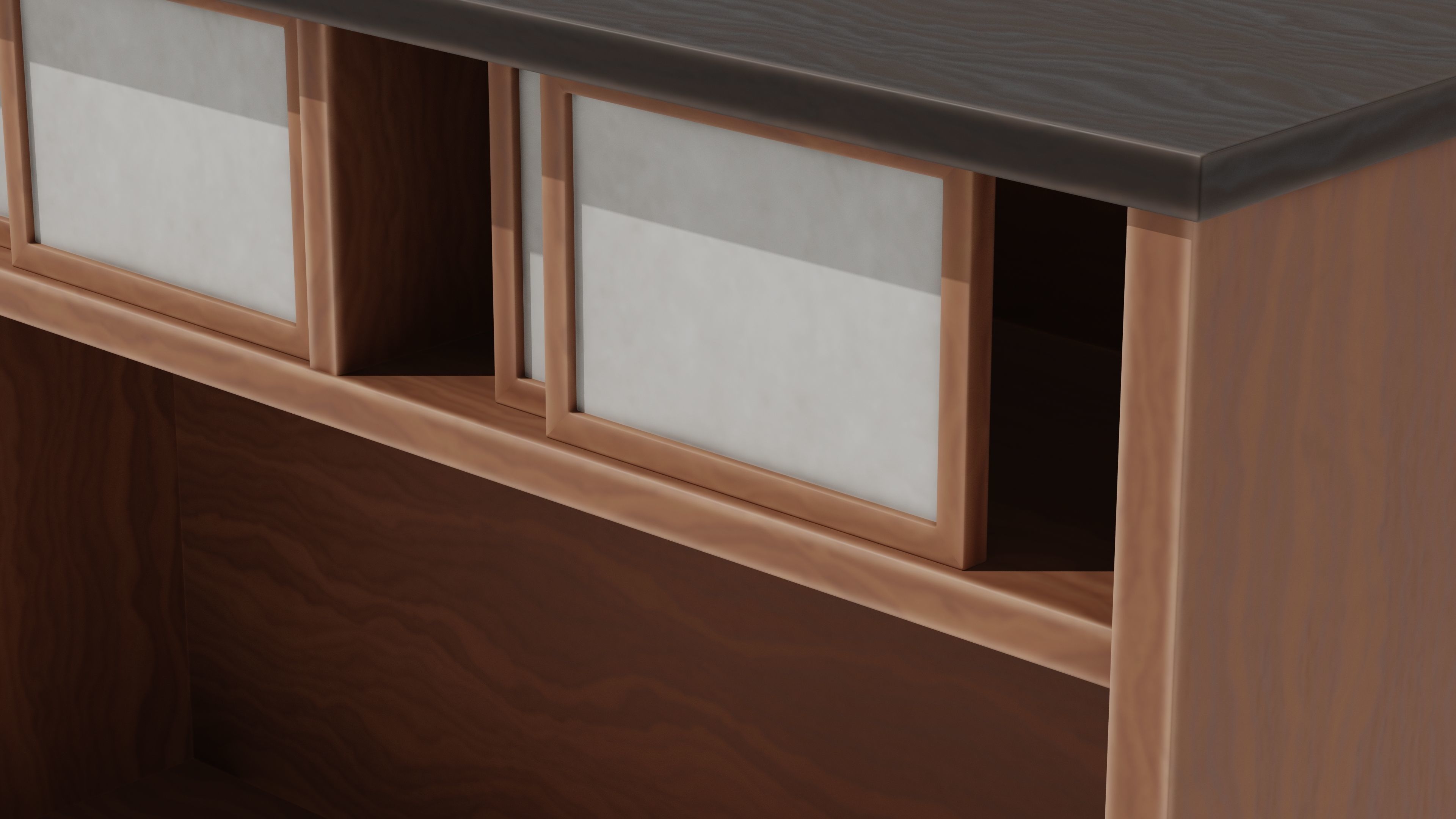 Japanese Furniture Kit - Cupboard Low-poly 3D model_3