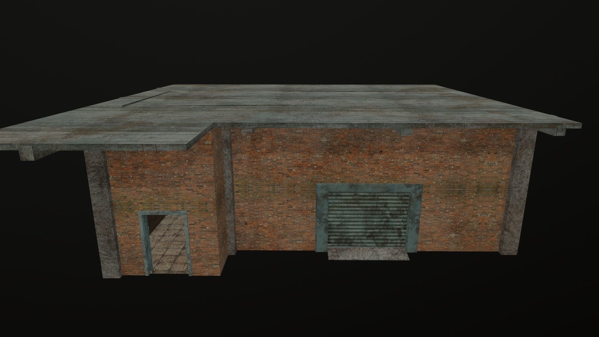 Rustic structure small old Low-poly 3D model_2