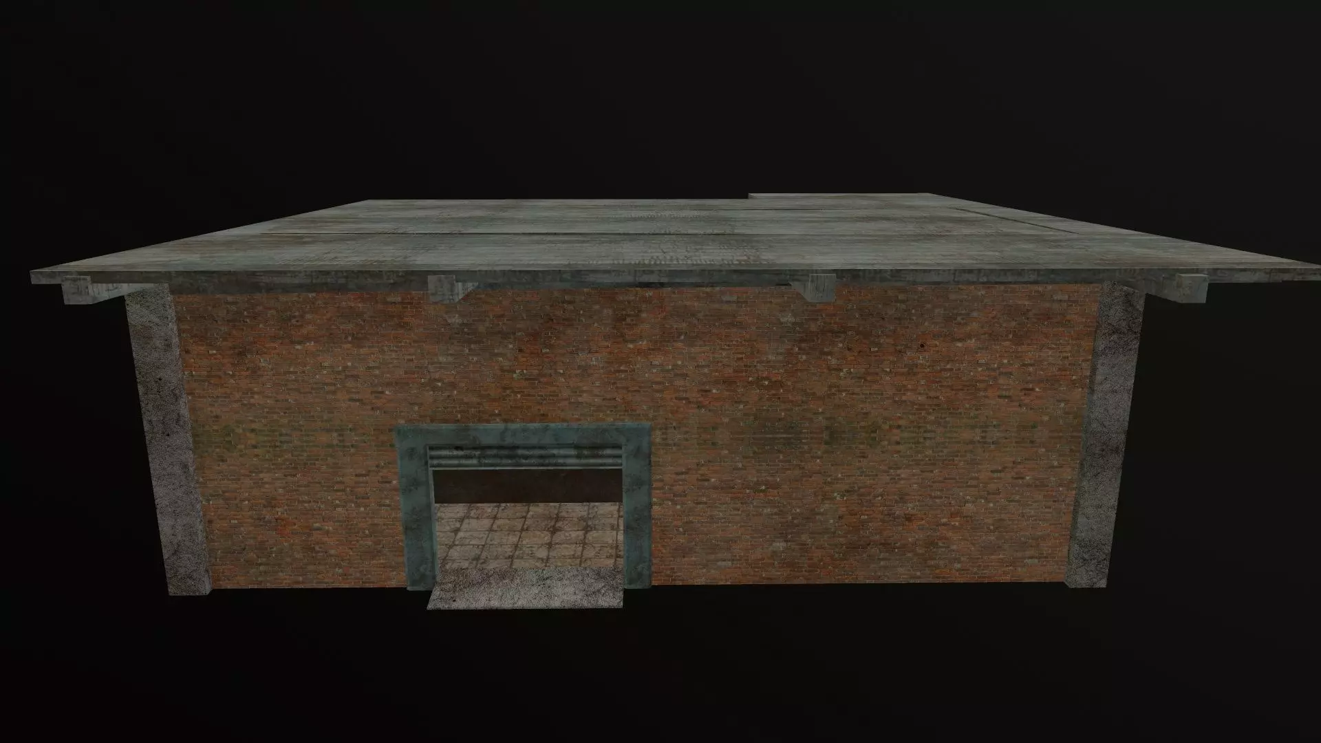 Rustic structure small old Low-poly 3D model_0