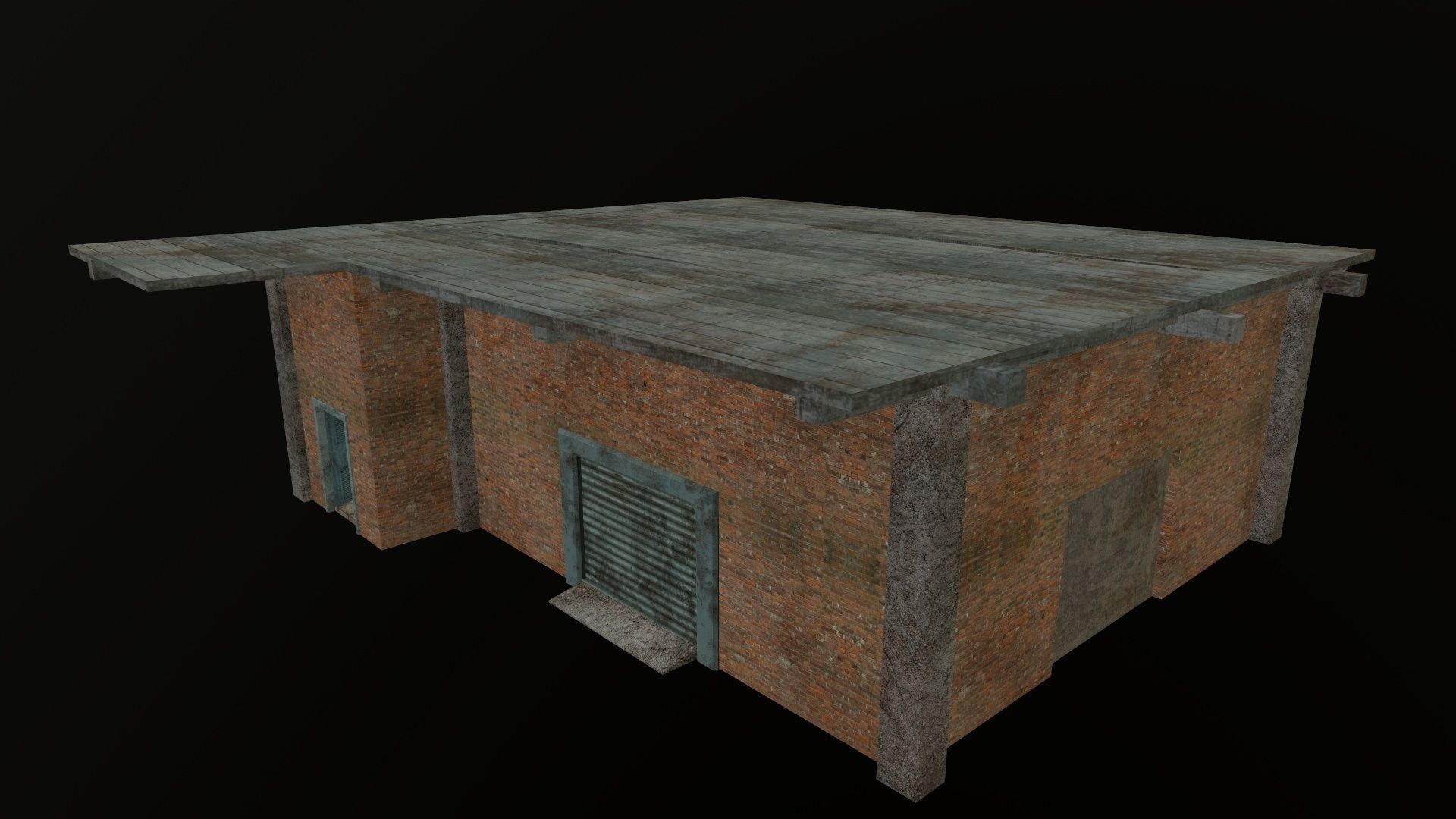 Rustic structure small old Low-poly 3D model_5