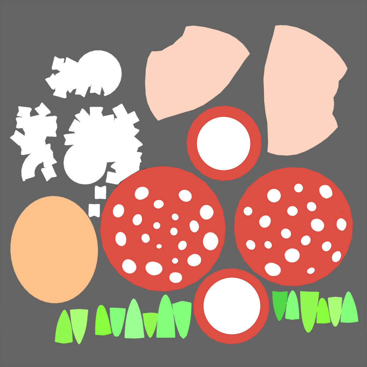 Cartoon Mushroom Low-poly 3D model_7