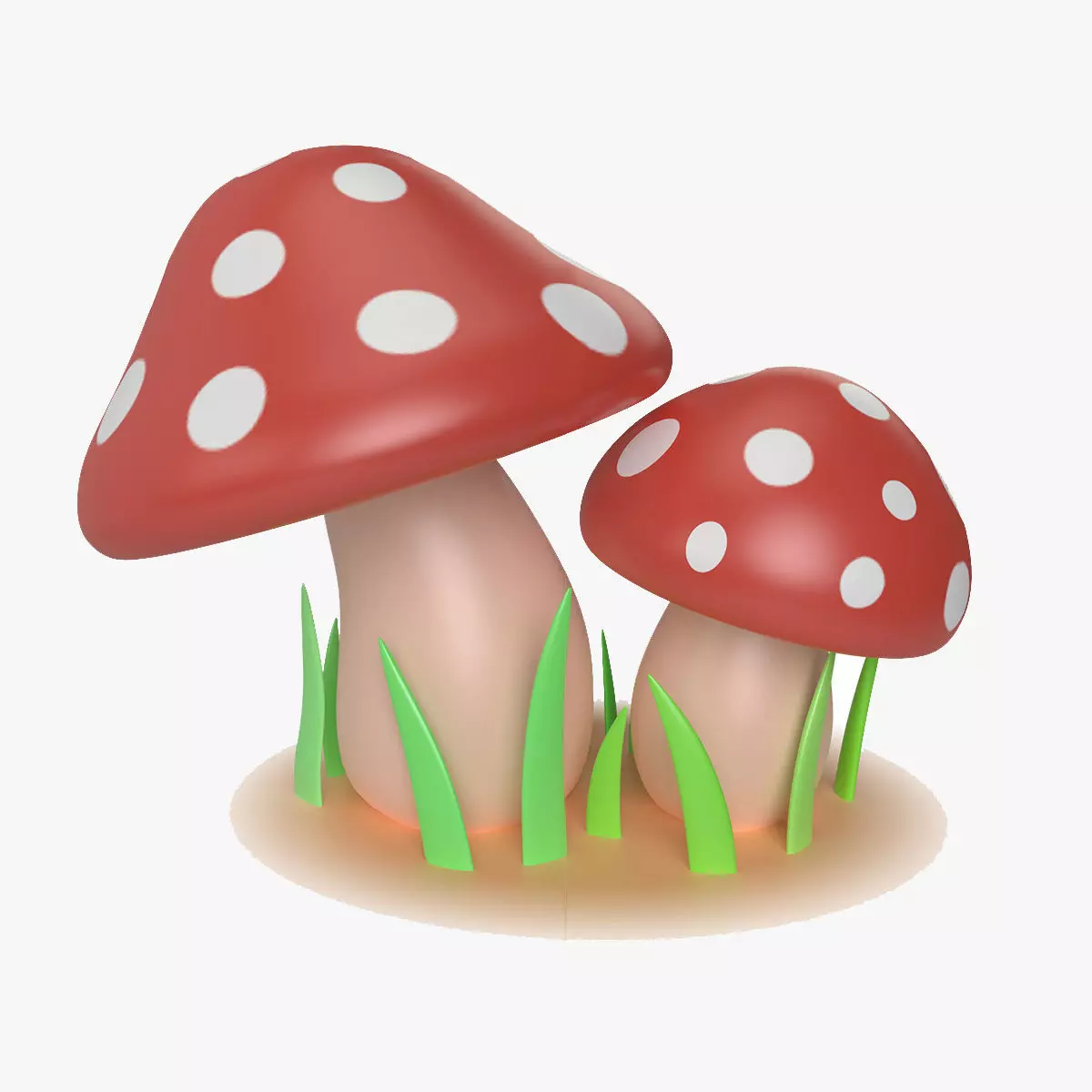 Cartoon Mushroom Low-poly 3D model_0