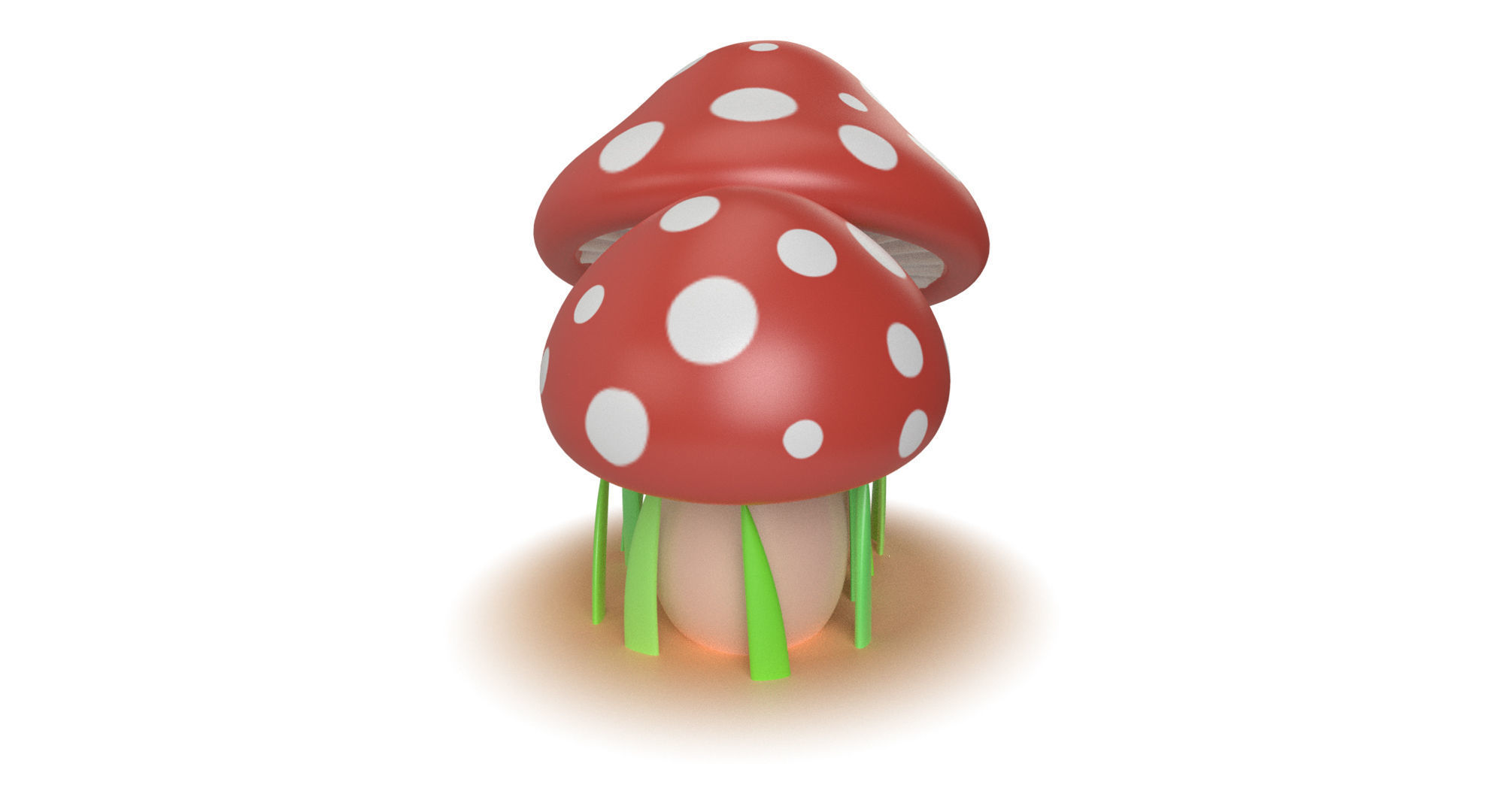 Cartoon Mushroom Low-poly 3D model_3