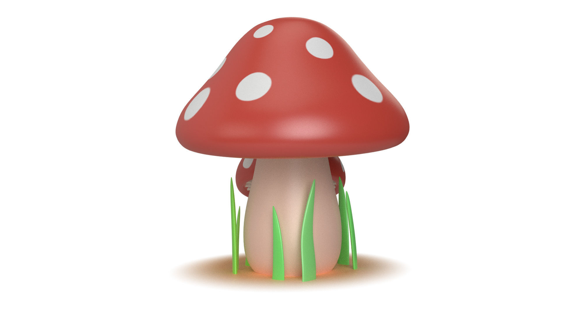 Cartoon Mushroom Low-poly 3D model_4
