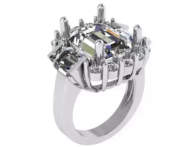 Emerald Cluster Ring 0896