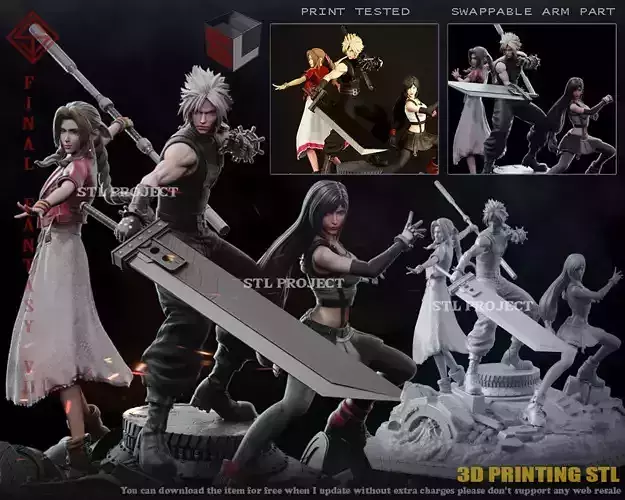 Final Fantasy VII Diorama 3D print model