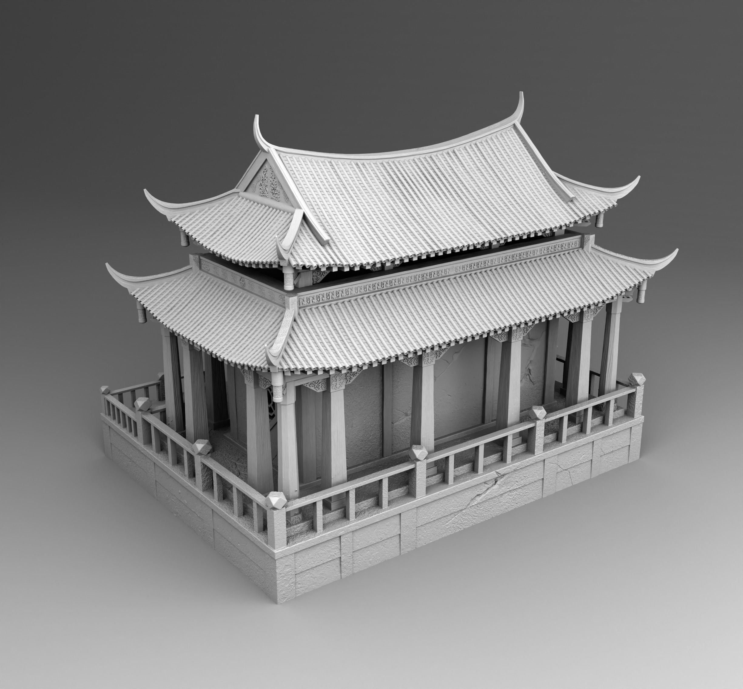 Chinese building 3D print model_1