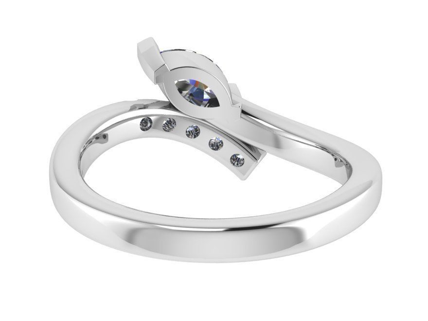 Marquise Bypass Ring 0898 3D print model_3