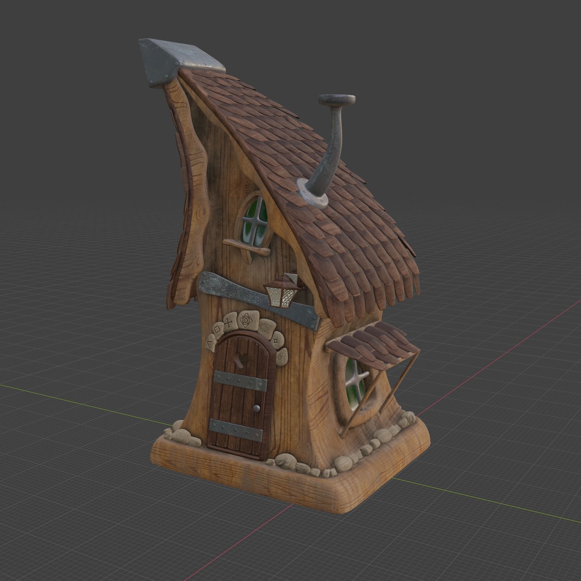 Magic Hut Low-poly 3D model_13