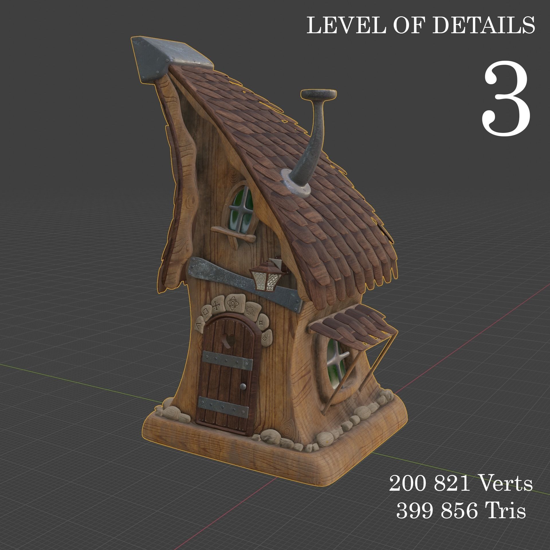 Magic Hut Low-poly 3D model_12