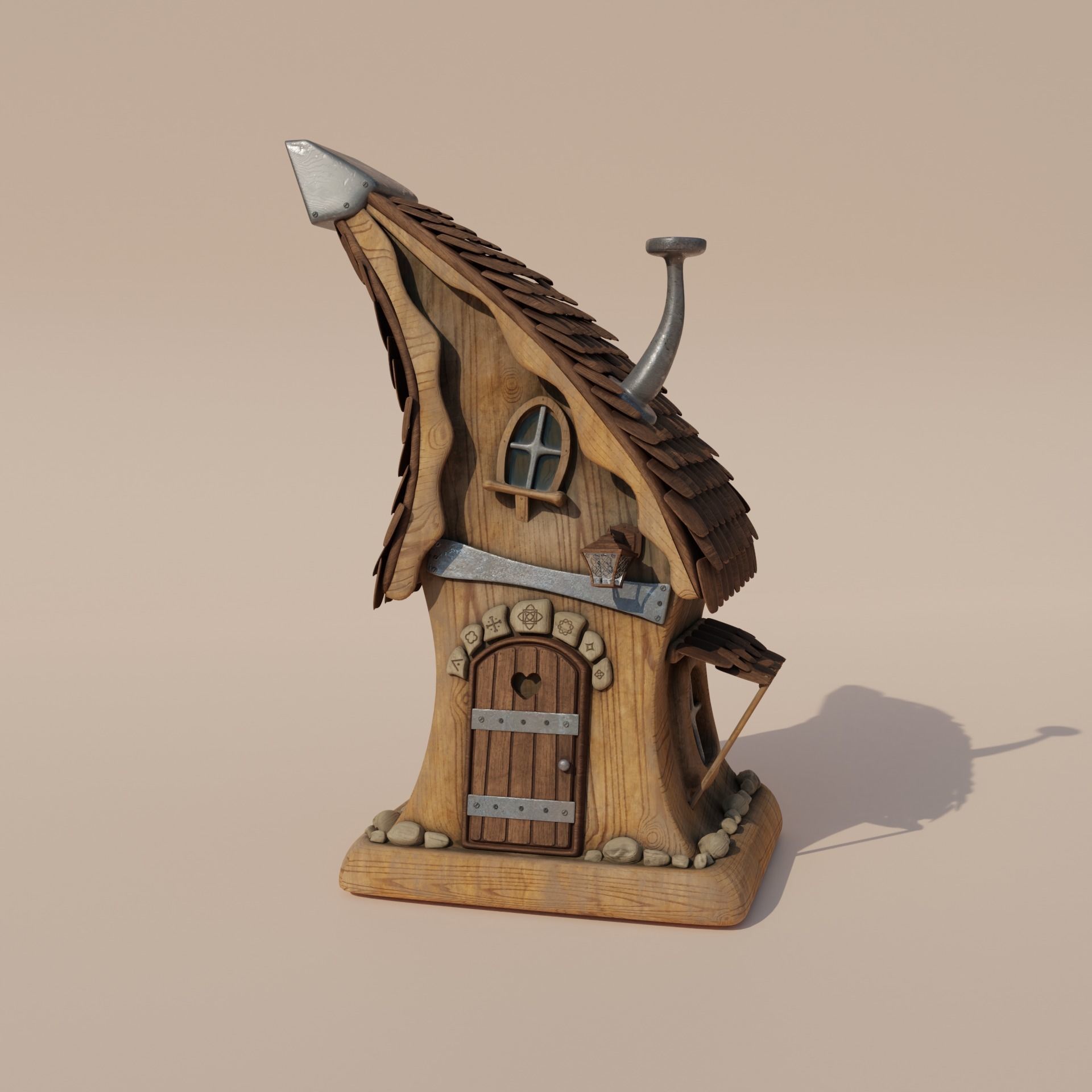 Magic Hut Low-poly 3D model_2