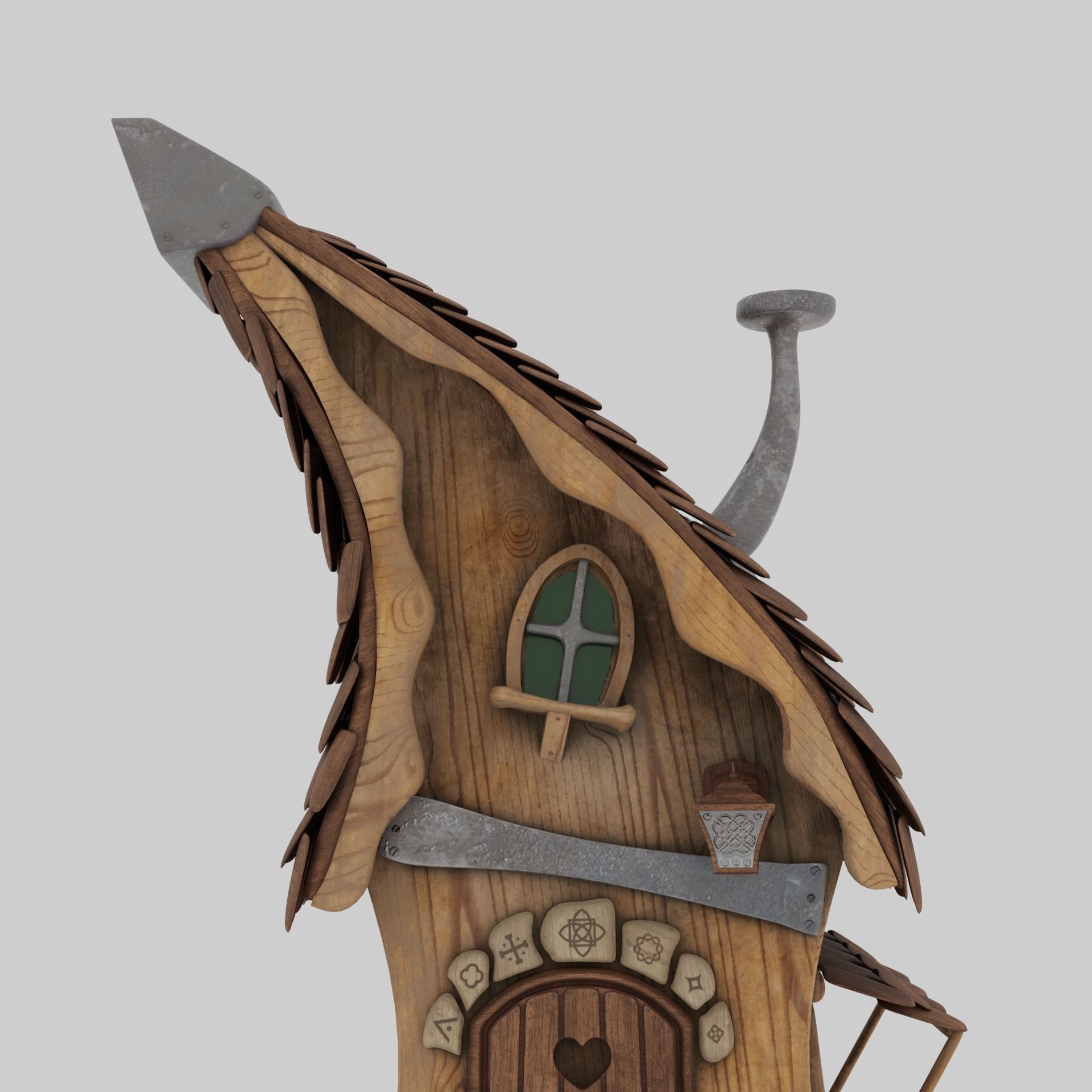 Magic Hut Low-poly 3D model_3