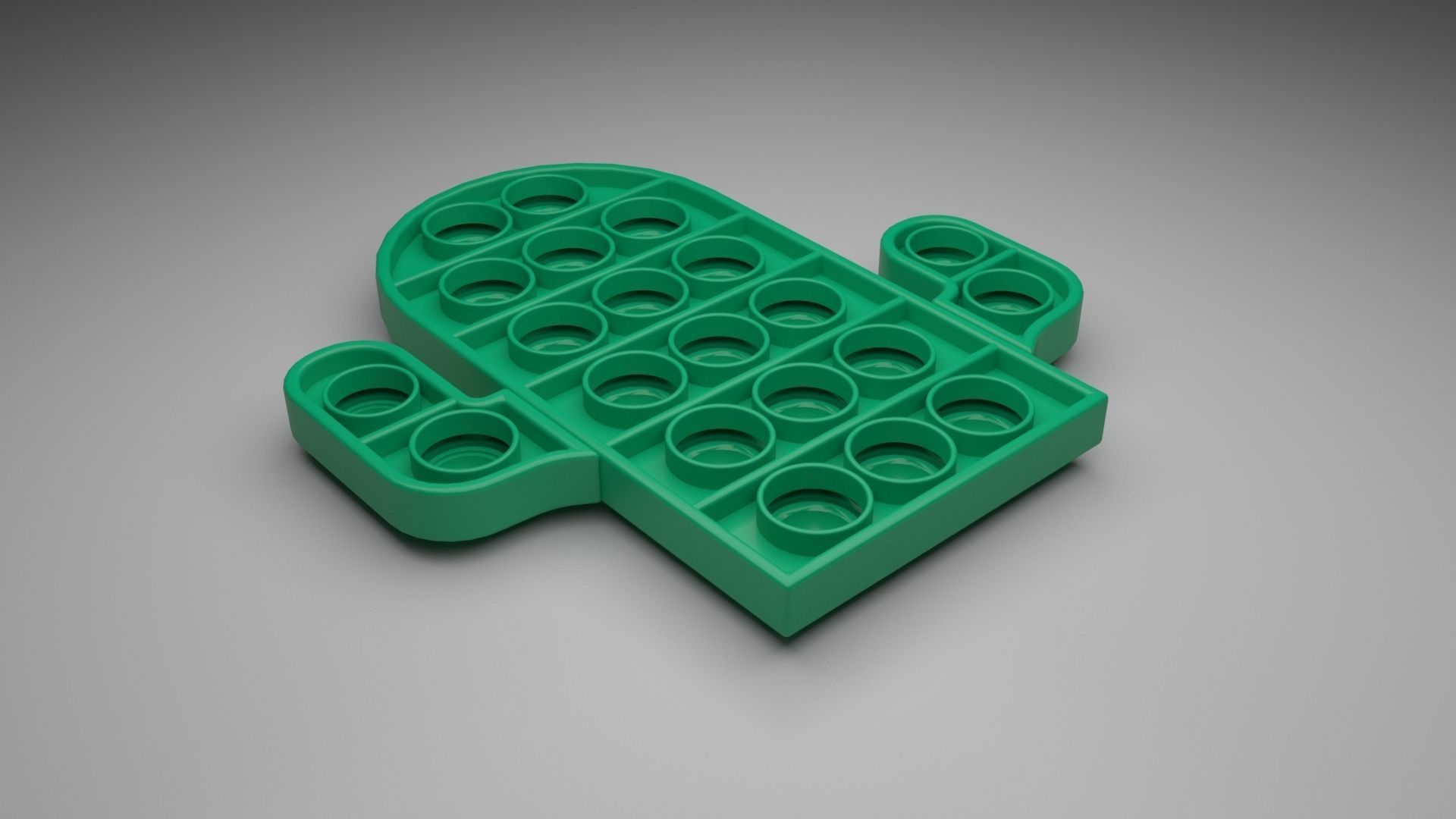 Cactus Pop It Fidget Toy 3D model_29