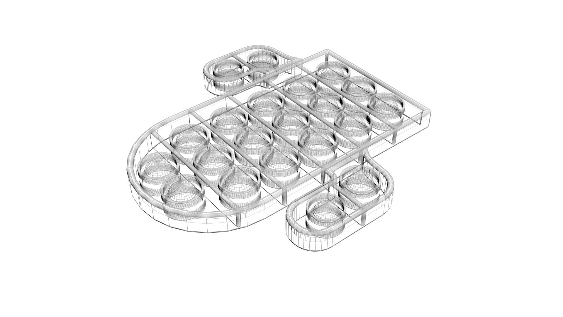 Cactus Pop It Fidget Toy 3D model_20