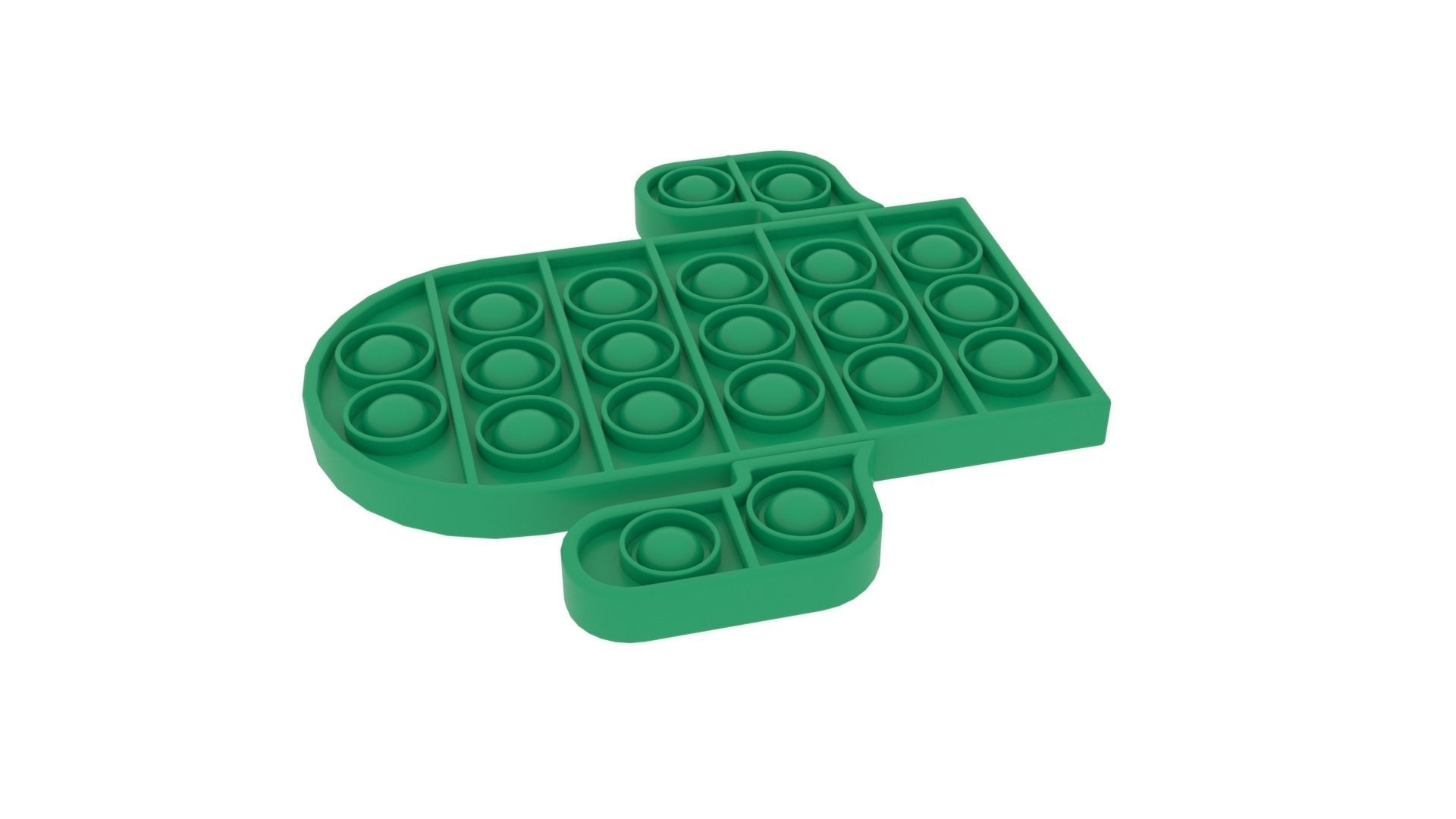 Cactus Pop It Fidget Toy 3D model_4