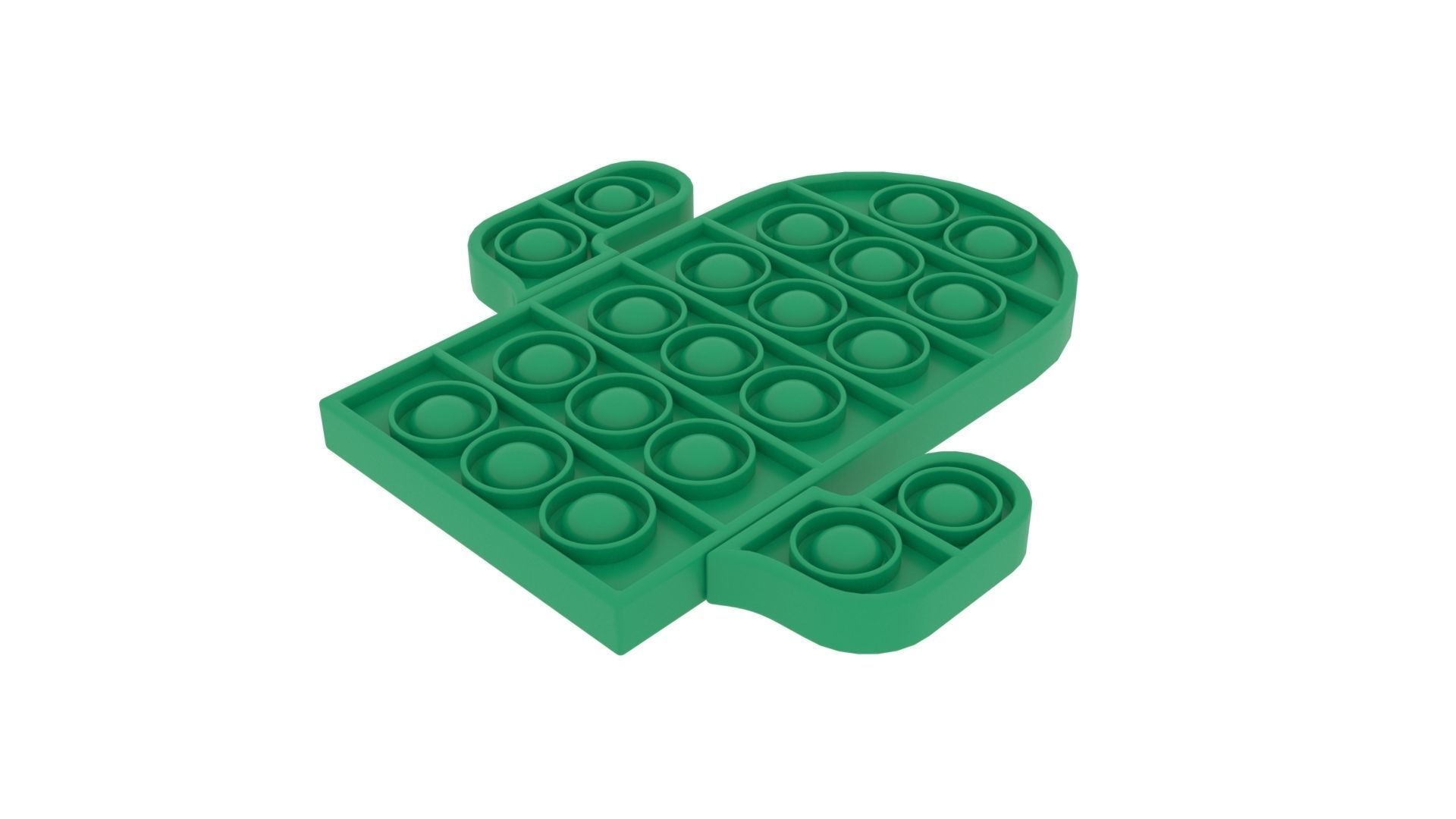Cactus Pop It Fidget Toy 3D model_1