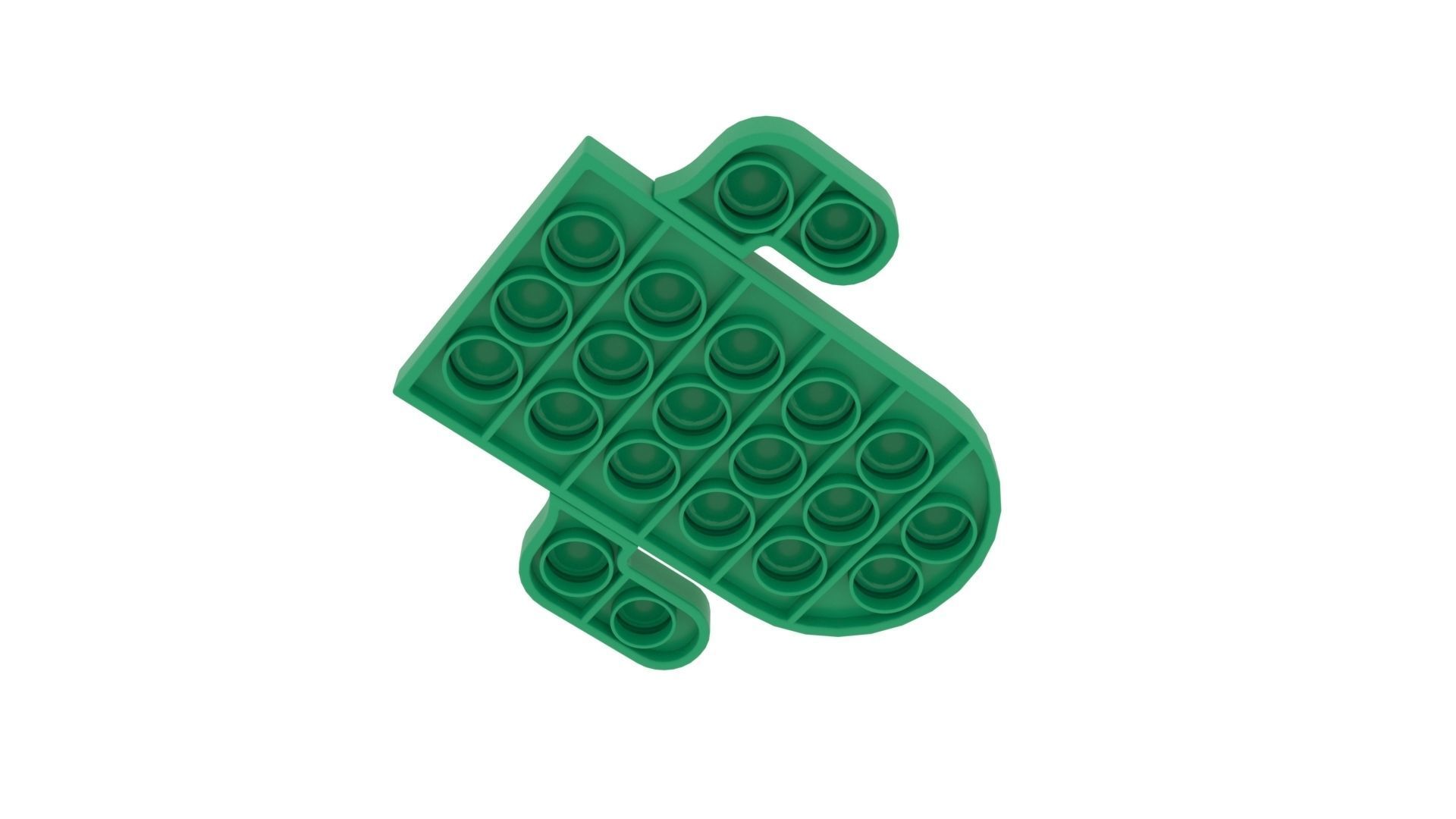 Cactus Pop It Fidget Toy 3D model_6