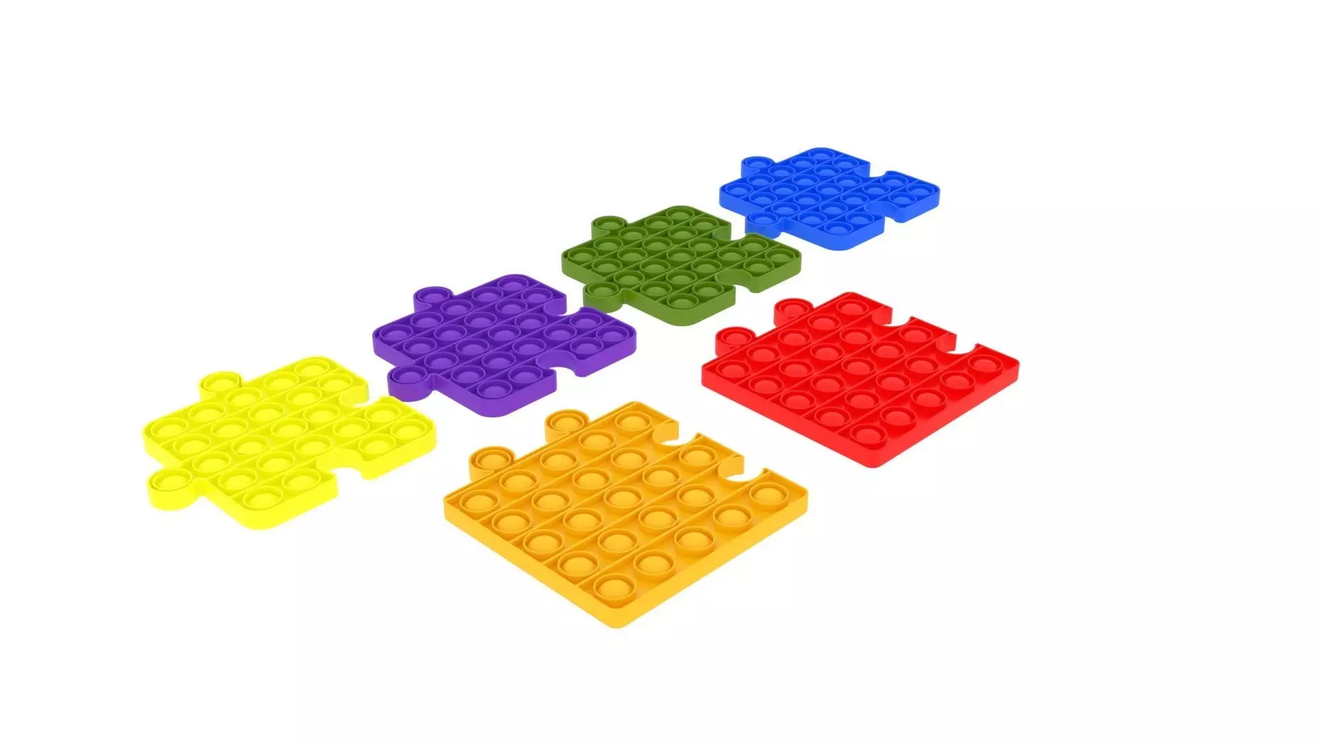 Puzzle Pop It Fidget Toys Set 3D model_0