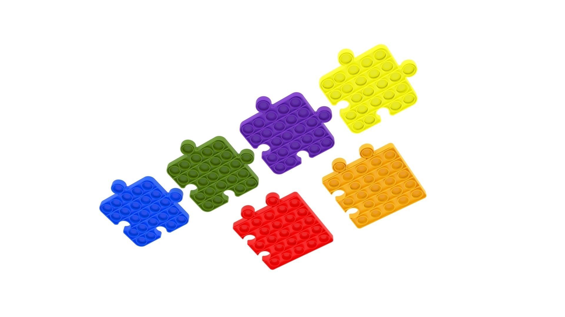 Puzzle Pop It Fidget Toys Set 3D model_5