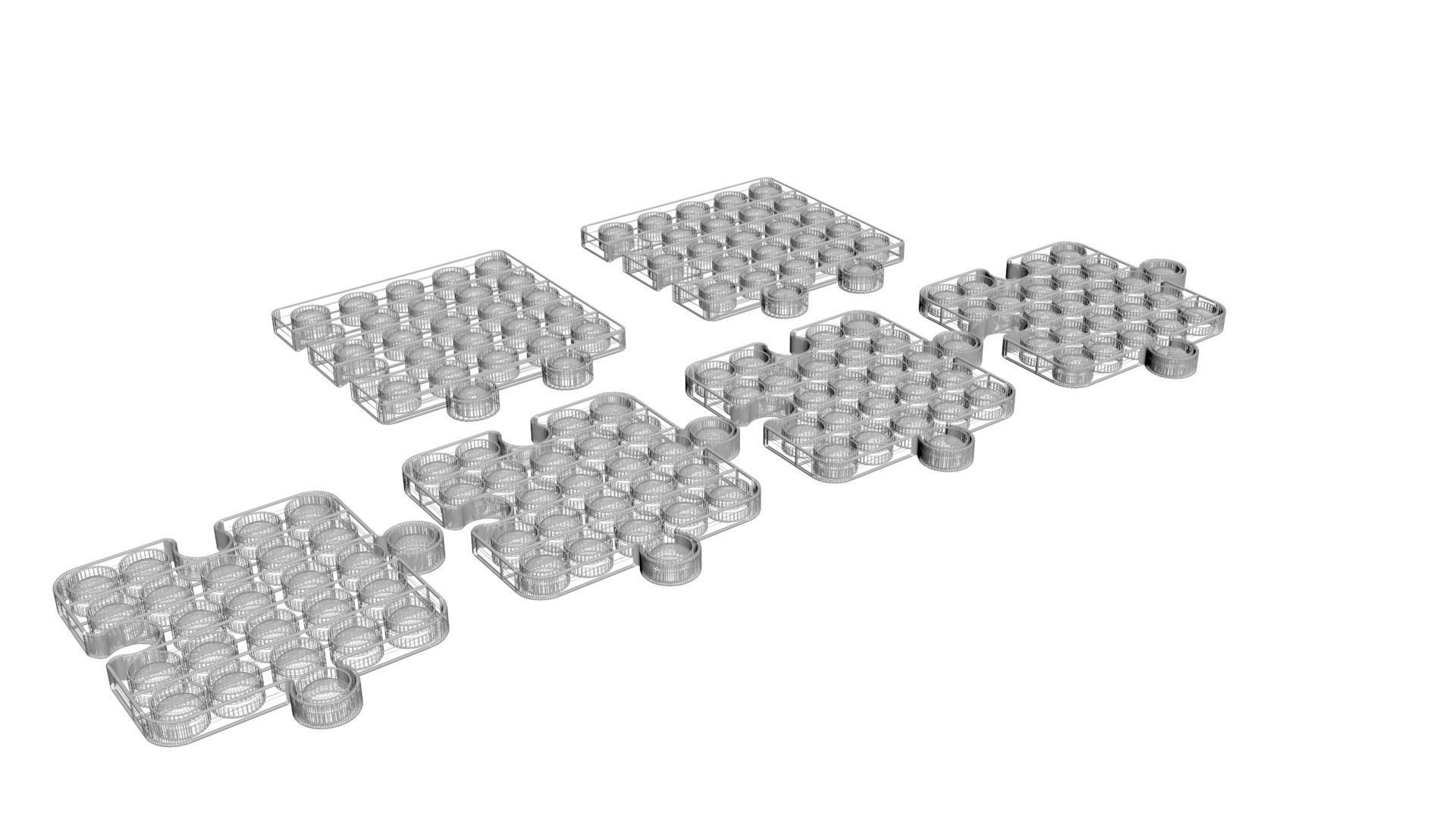 Puzzle Pop It Fidget Toys Set 3D model_12