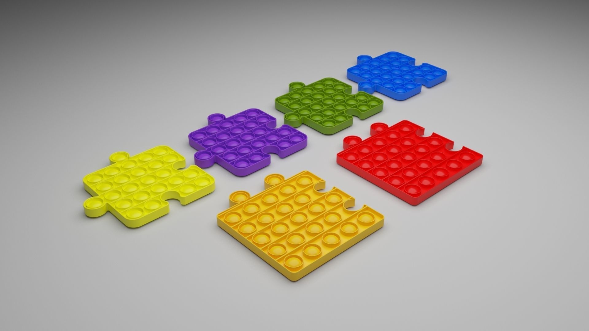 Puzzle Pop It Fidget Toys Set 3D model_18